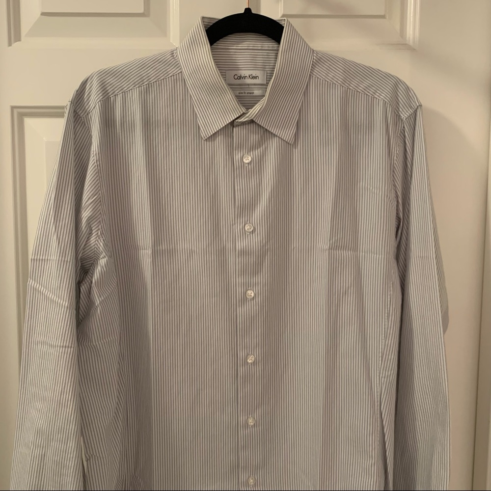 Calvin Klein Slim Fit Stretch Shirt (White - Size 16 - 32/33)